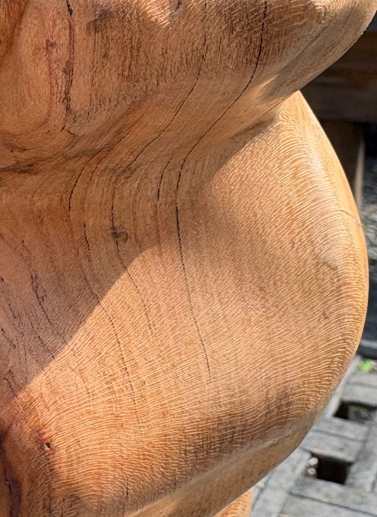 "FOLLOW YOUR HEART III" HAND CARVED WILD CHERRY SCULPTURE