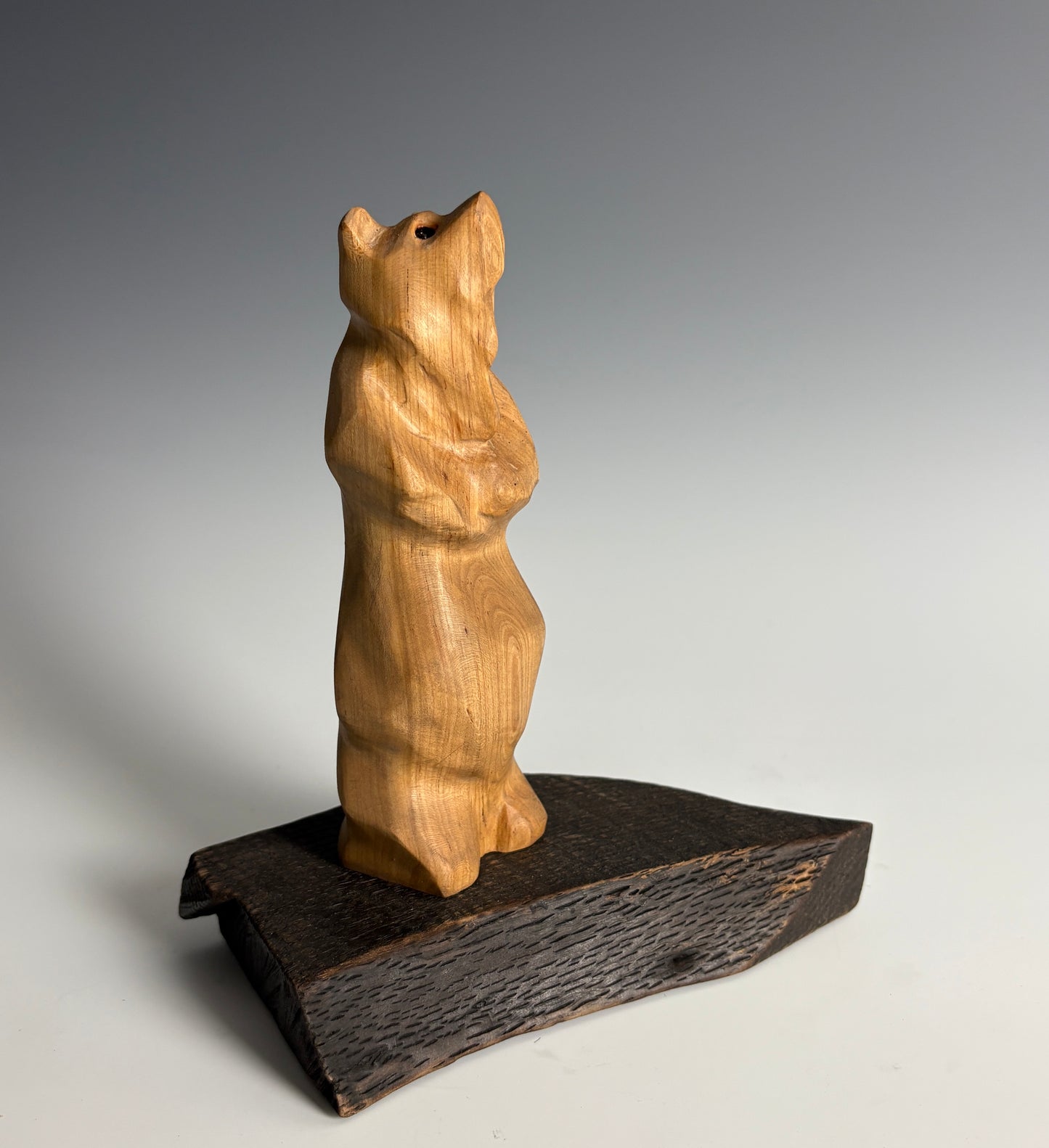 "FOLLOW YOUR HEART-II" HAND CARVED WILD CHERRY SCULPTURE