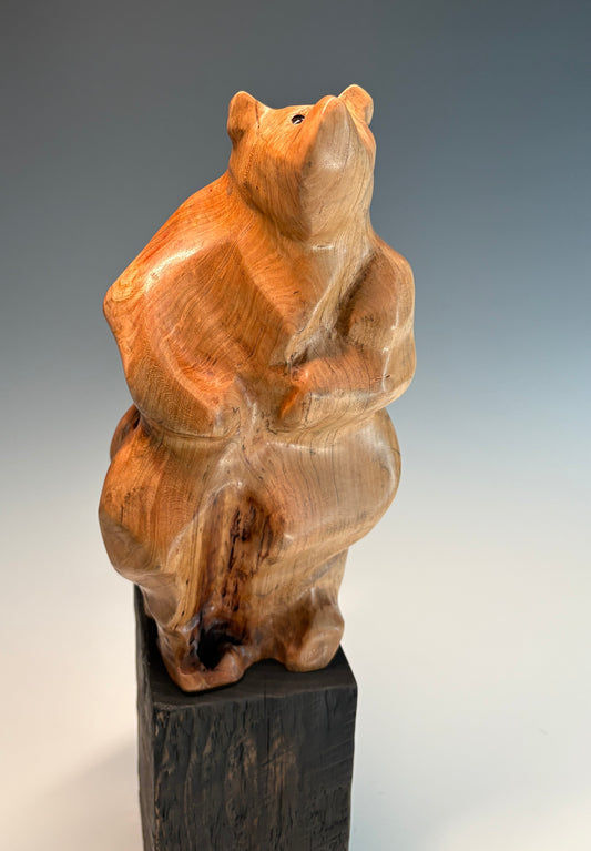 "FOLLOW YOUR HEART III" HAND CARVED WILD CHERRY SCULPTURE