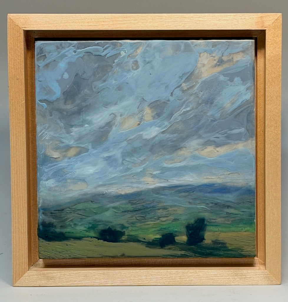 "ALONG THE BLUE RIDGE" ORIGINAL ENCAUSTIC/FRAMED