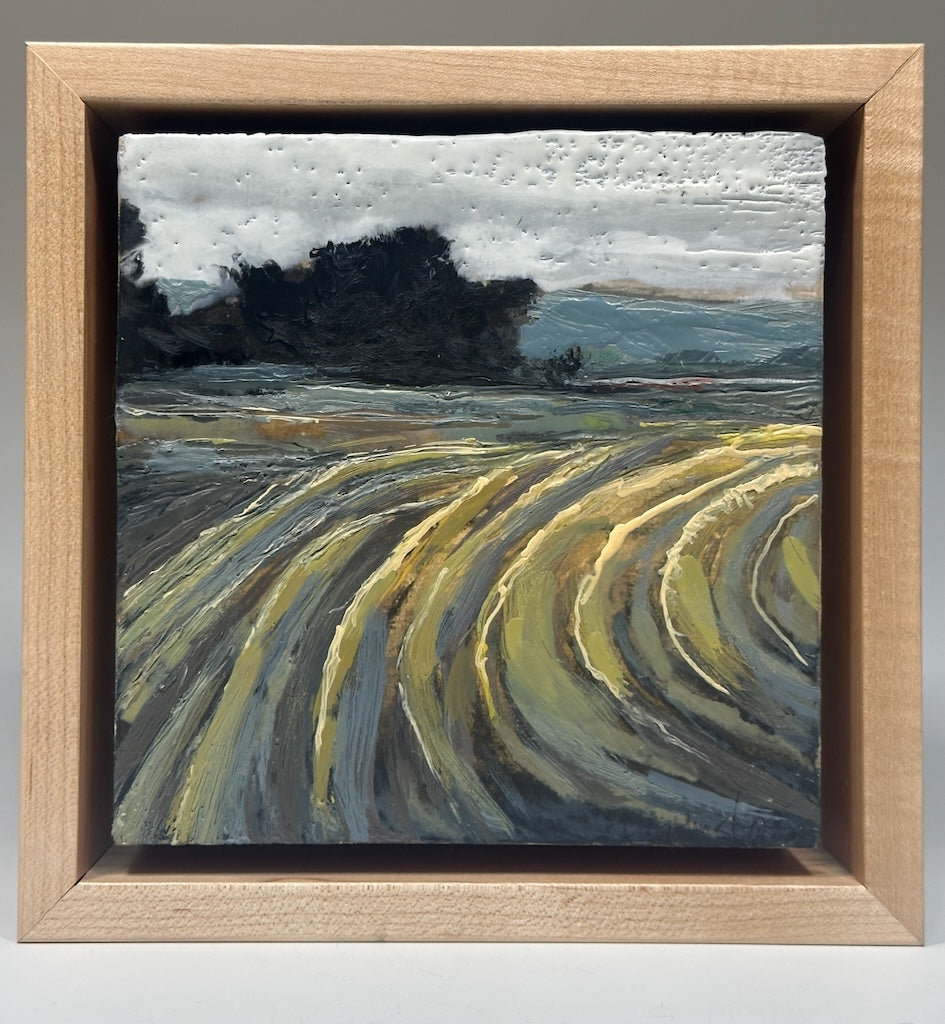 "CORNFIELD" ORIGINAL ENCAUSTIC/FRAMED