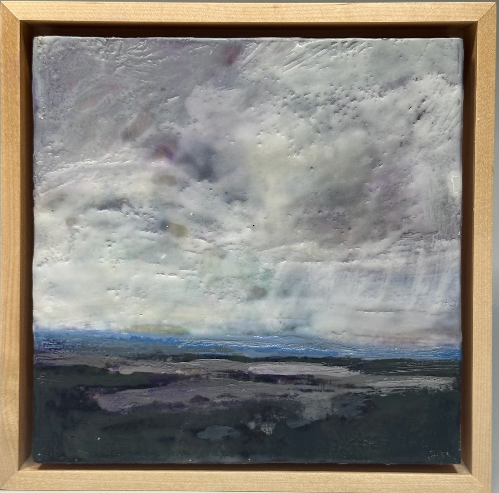 "DANCING CLOUDS" ORIGINAL ENCAUSTIC/FRAMED