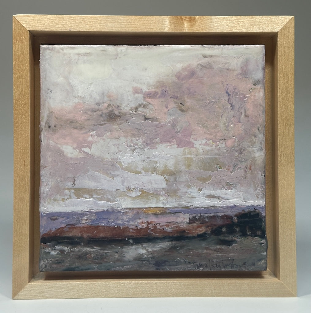 "DRIFTING SPRING CLOUDS" ORIGINAL ENCAUSTIC/FRAMED