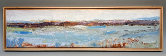 "LAKE VIEW, SPRING" ORIGINAL ENCAUSTIC/FRAMED