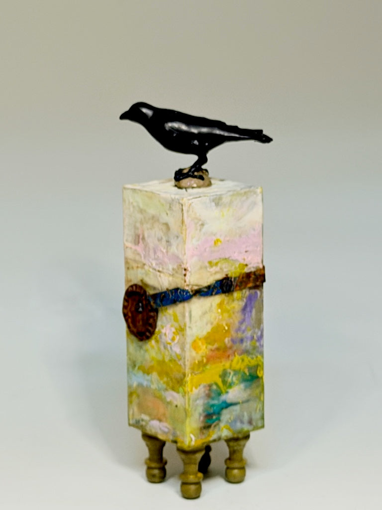 "LIGHTKEEPER" MIXED MEDIA WITH ENCAUSTIC SCULPTURE