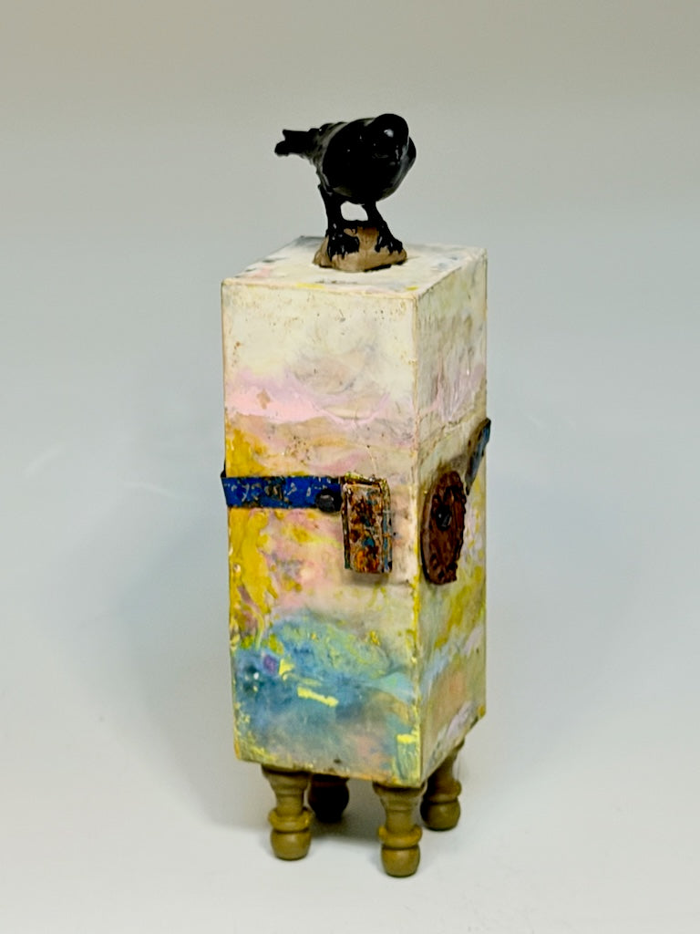 "LIGHTKEEPER" MIXED MEDIA WITH ENCAUSTIC SCULPTURE