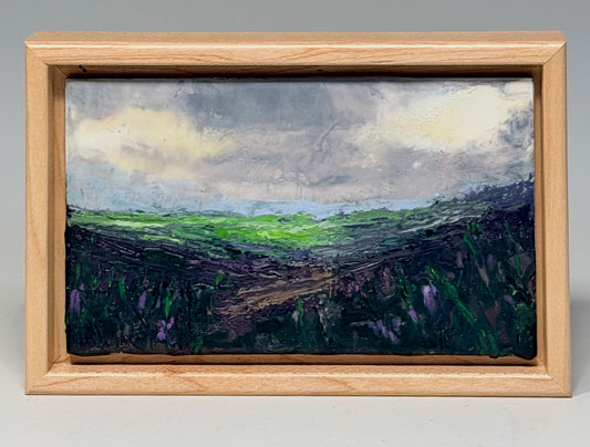 "MOUNTAIN VALLEY" ORIGINAL ENCAUSTIC/FRAMED