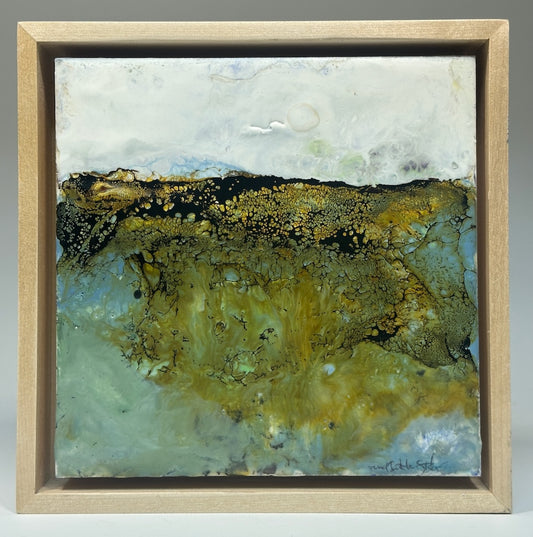 "MYSTERIOUS MOON" ORIGINAL ENCAUSTIC/FRAMED