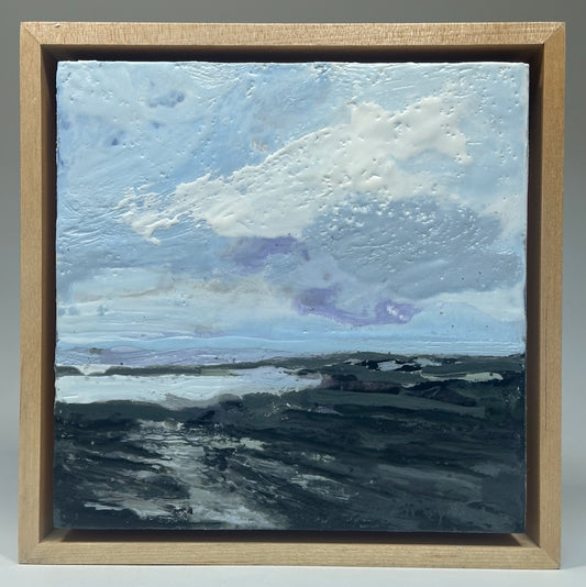 "NORTHWESTERN LANDS" ORIGINAL ENCAUSTIC/FRAMED