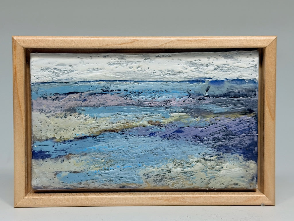"OCEANSIDE" ORIGINAL ENCAUSTIC PAINTING/FRAMED