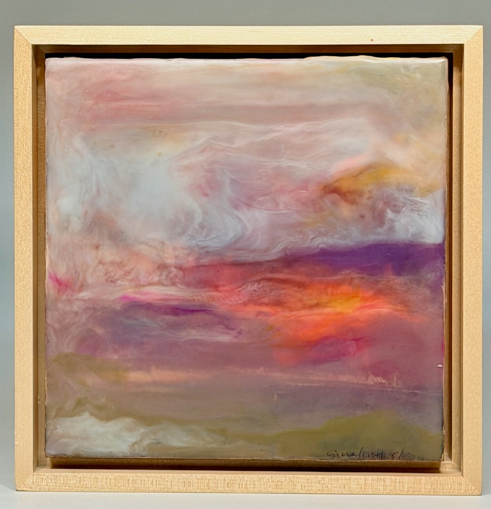 "RISING LIGHT" ORIGINAL ENCAUSTIC/FRAMED