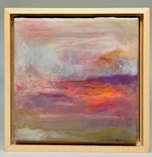 "RISING LIGHT" ORIGINAL ENCAUSTIC/FRAMED