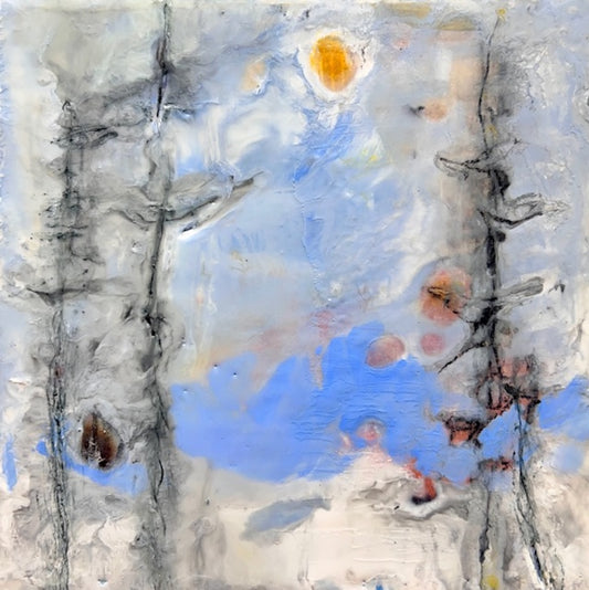 "SOUTHWESTERN MOON" ORIGINAL ENCAUSTIC/FRAMED