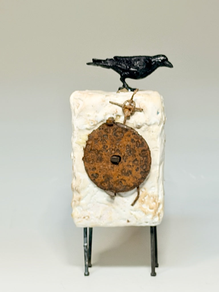 "THE COLLECTOR OF THINGS" MIXED MEDIA WITH ENCAUSTIC SCULPTURE