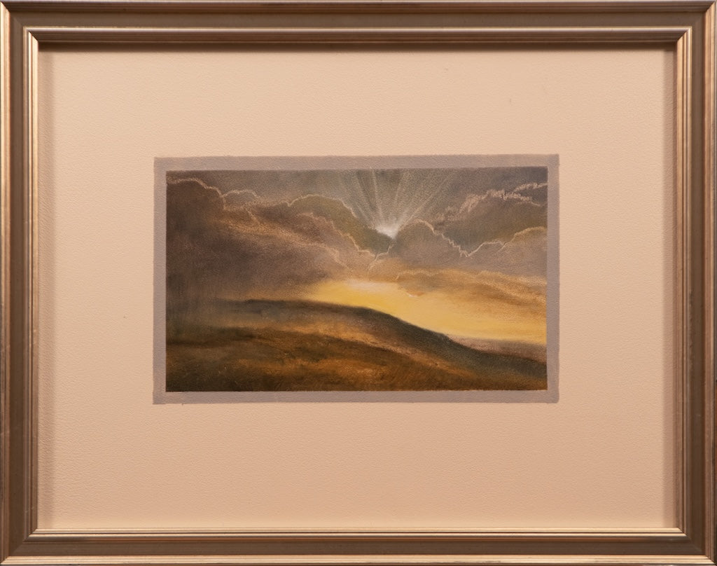 "GOLDEN LIGHT" ORIGINAL OIL ON PAPER/FRAMED