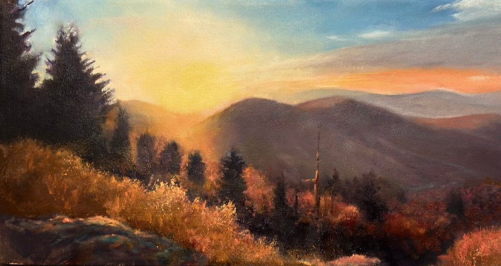 "BLUE RIDGE SUNSET" ORIGINAL OIL PAINTING ON CANVAS/FRAMED