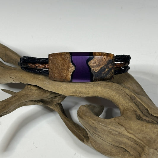 MEDIUM RIVER MIXED MEDIA AND WOOD BRACELET WITH MAGNETIC CLOSURE - NL280