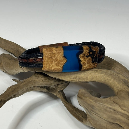 MEDIUM RIVER MIXED MEDIA AND WOOD BRACELET WITH MAGNETIC CLOSURE - NL281