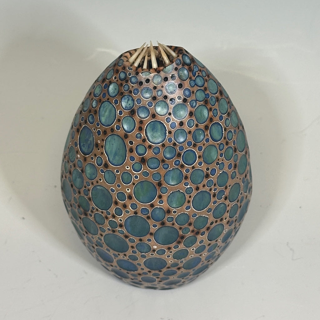 "CRAVINGS" MIXED MEDIA WOOD SCULPTURE WITH FISH BONES HVG829