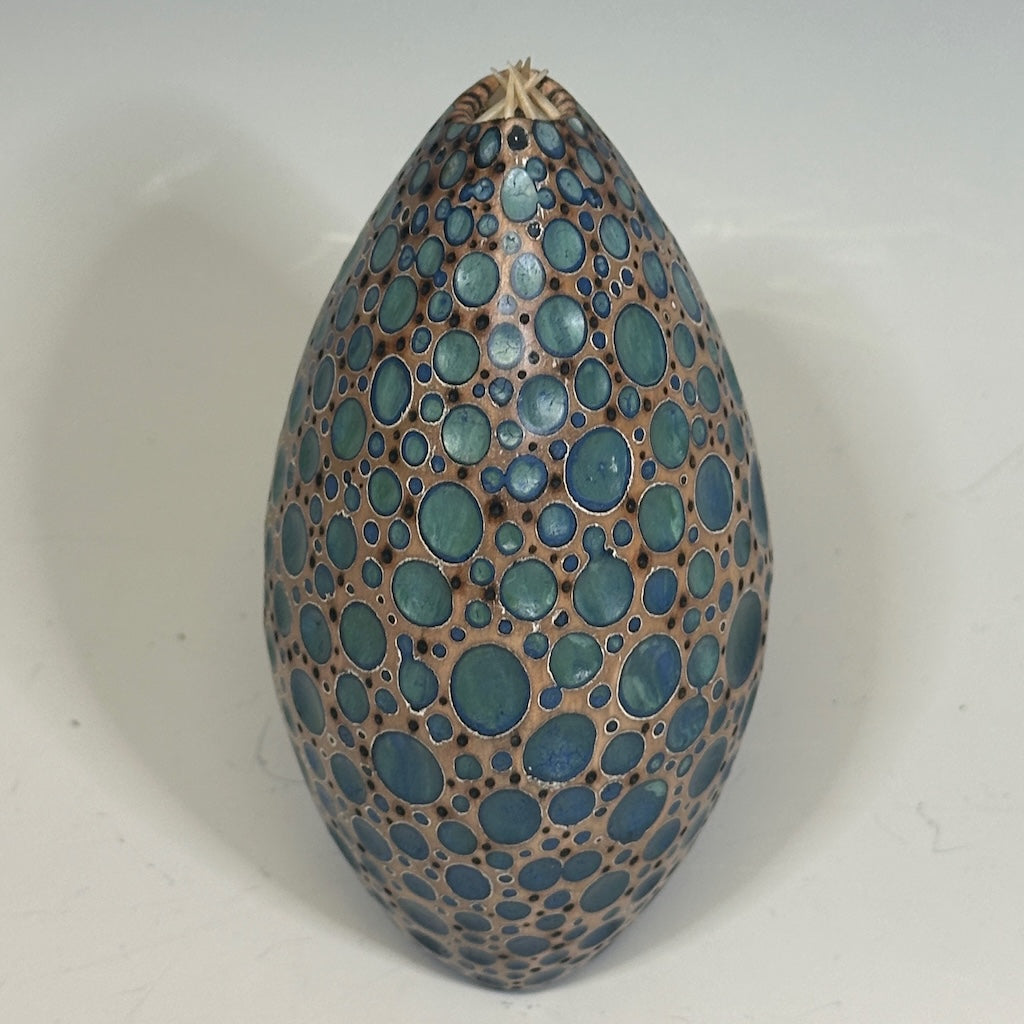 "CRAVINGS" MIXED MEDIA WOOD SCULPTURE WITH FISH BONES HVG829