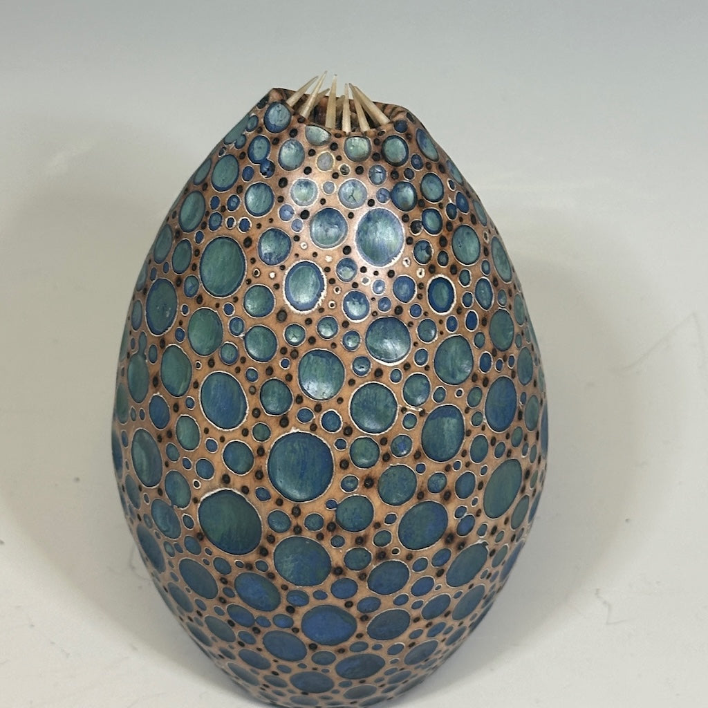 "CRAVINGS" MIXED MEDIA WOOD SCULPTURE WITH FISH BONES HVG829