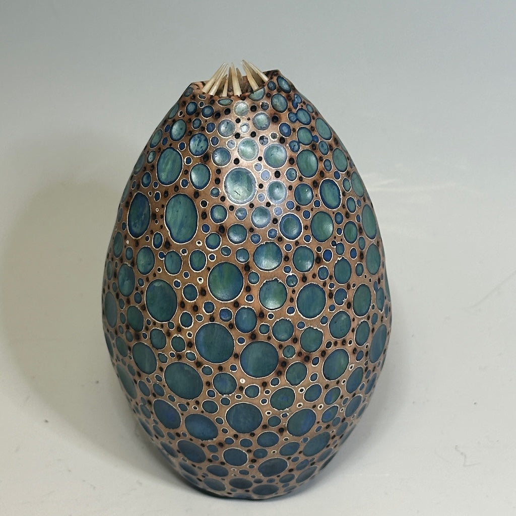 "CRAVINGS" MIXED MEDIA WOOD SCULPTURE WITH FISH BONES HVG829