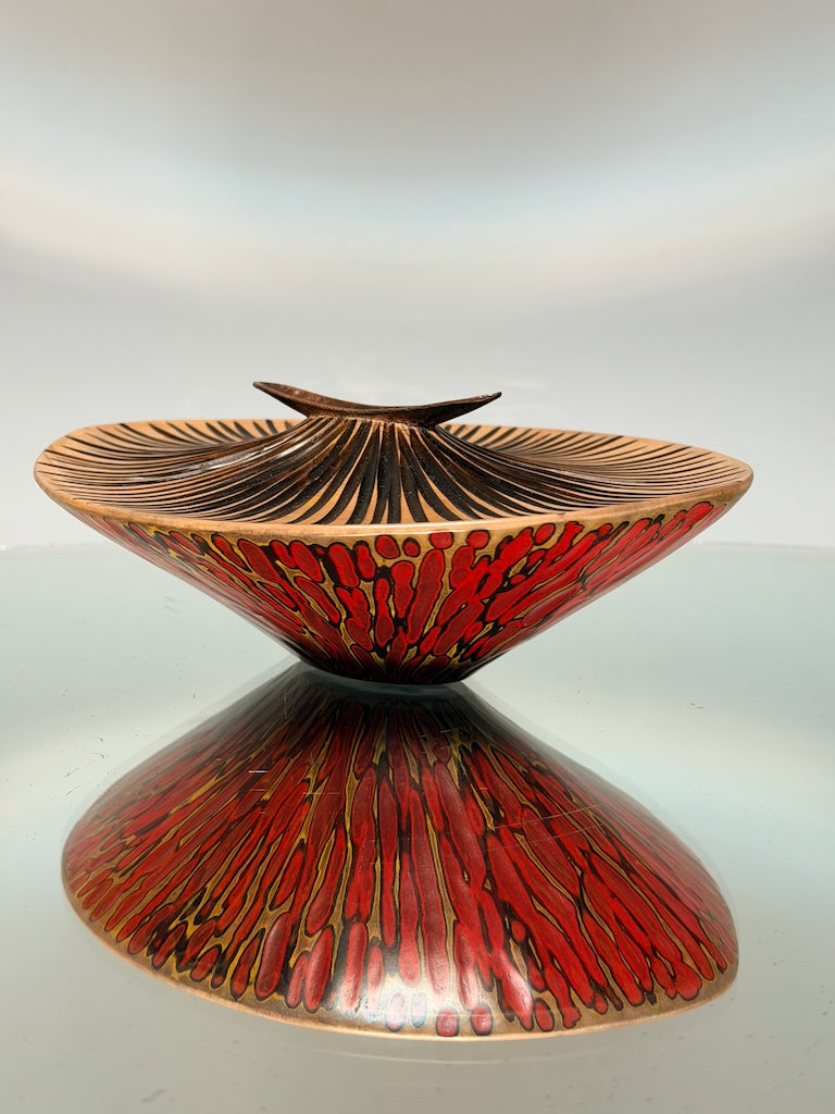 "FLASH POINT" MIXED MEDIA WOOD SCULPTURE