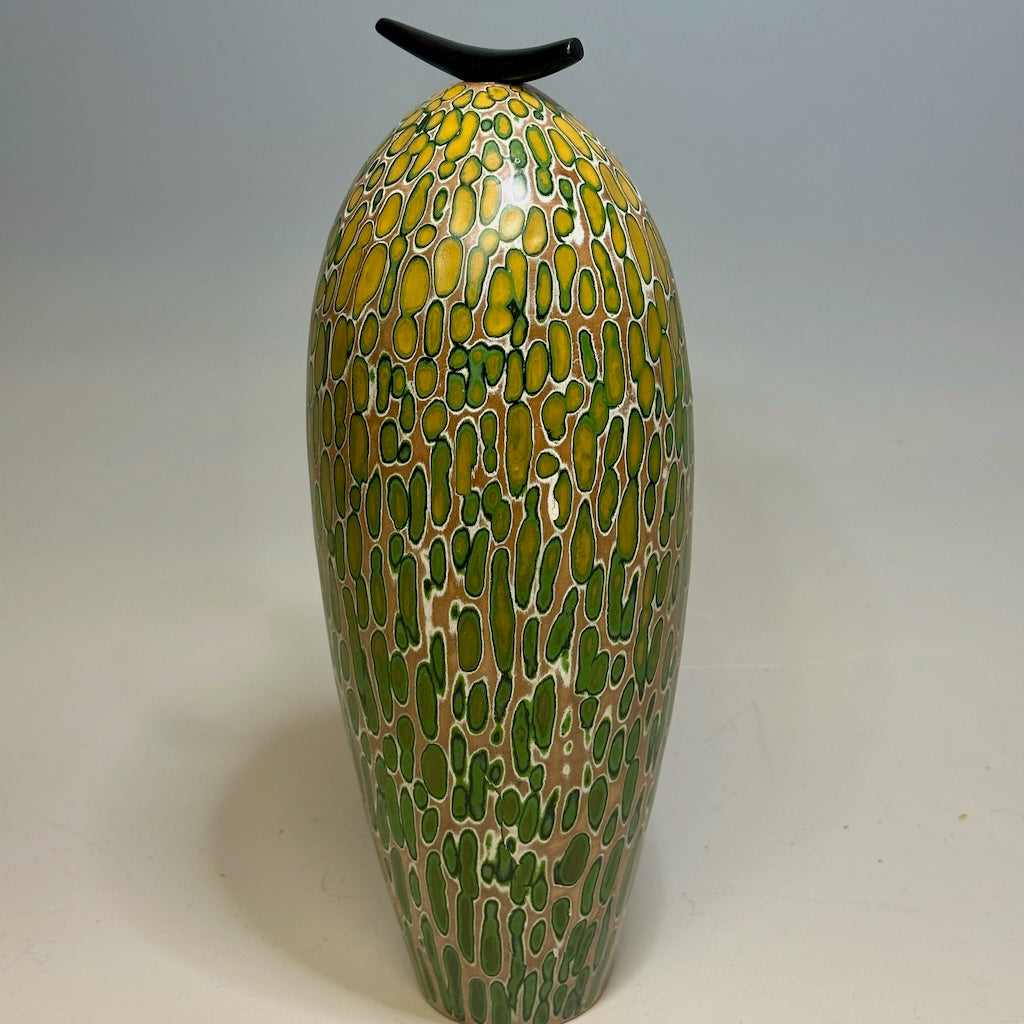 "LITTLE TART" MIXED MEDIA WOOD SCULPTURE HVG826