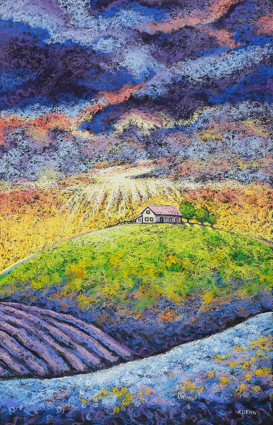 "HILLTOP COTTAGE" Original Pastel