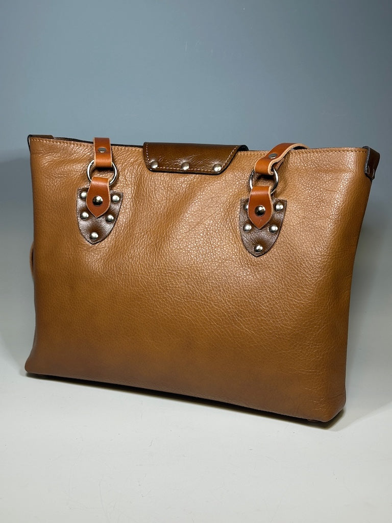 CARAMEL SMALL COMPUTER TOTE II278B