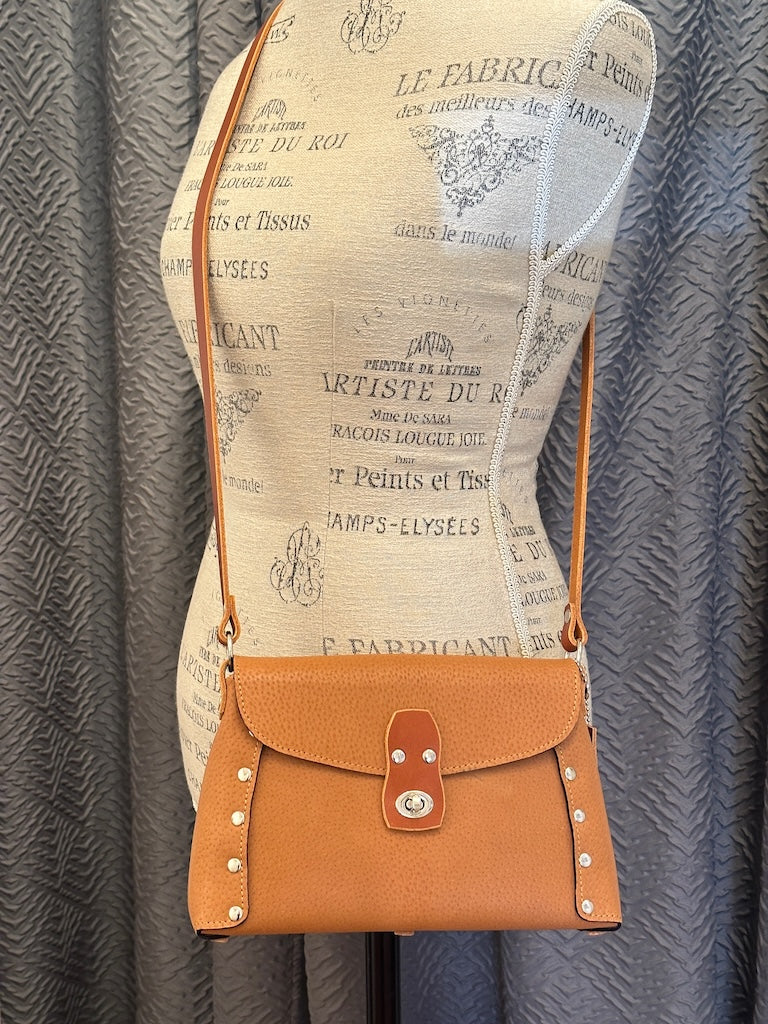 BUTTERSCOTCH PIGSKIN LEATHER FLAP BAG II312
