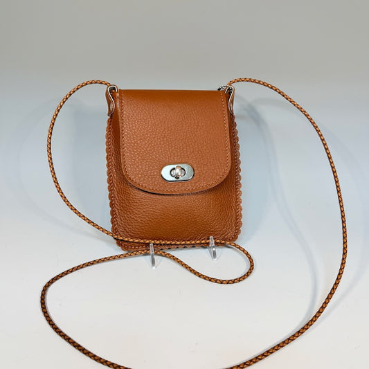 CARMEL LEATHER PHONE BAG WITH FLAP TOP - II353