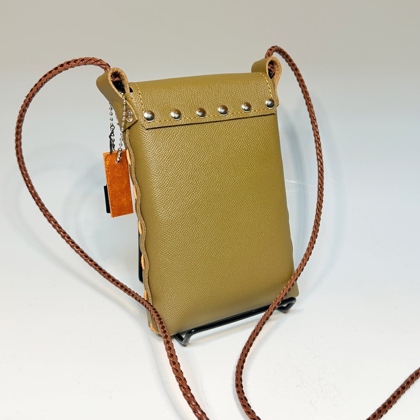 LODEN LEATHER PHONE BAG WITH FLAP CLOSURE - II356L2