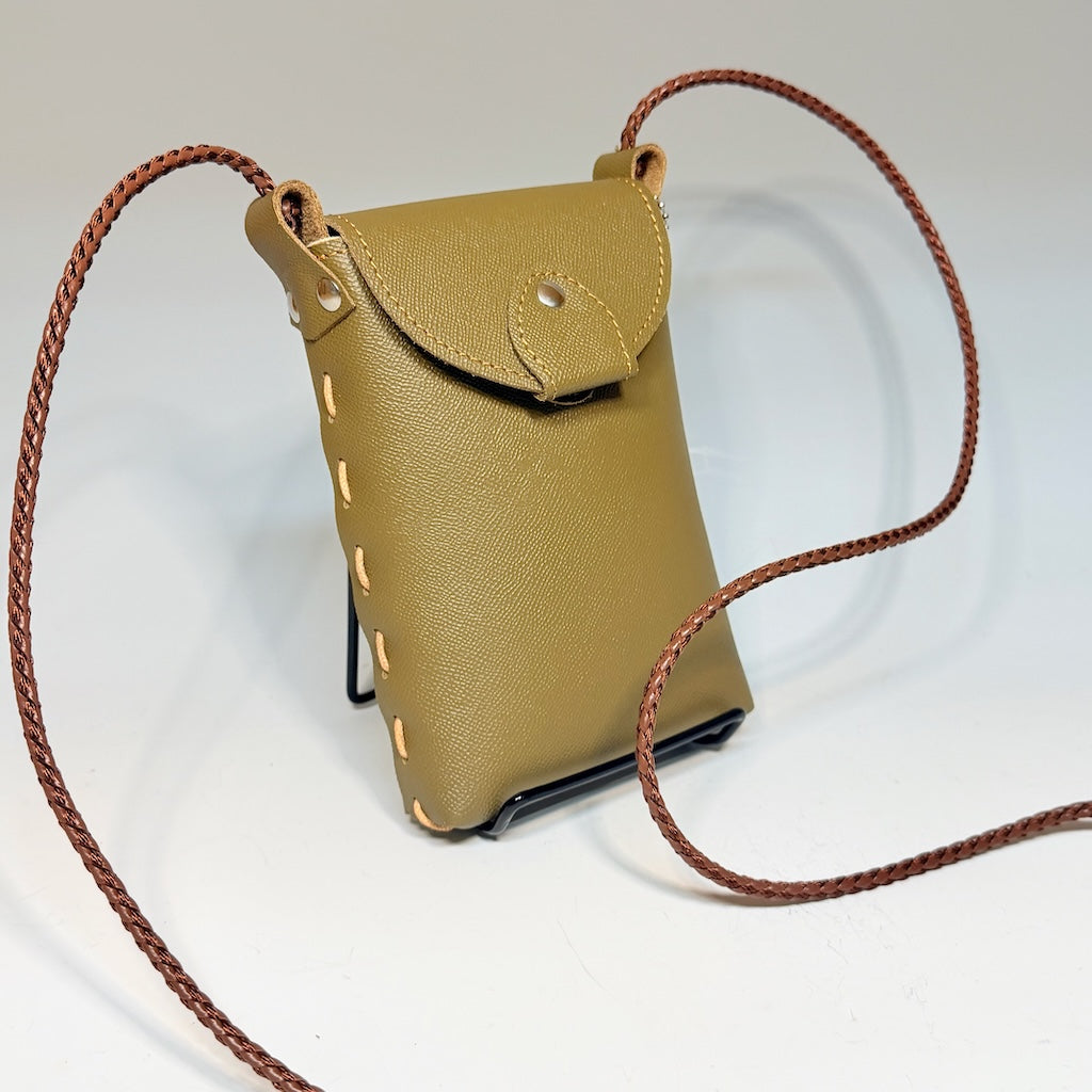 LODEN LEATHER PHONE BAG WITH FLAP CLOSURE - II356L2