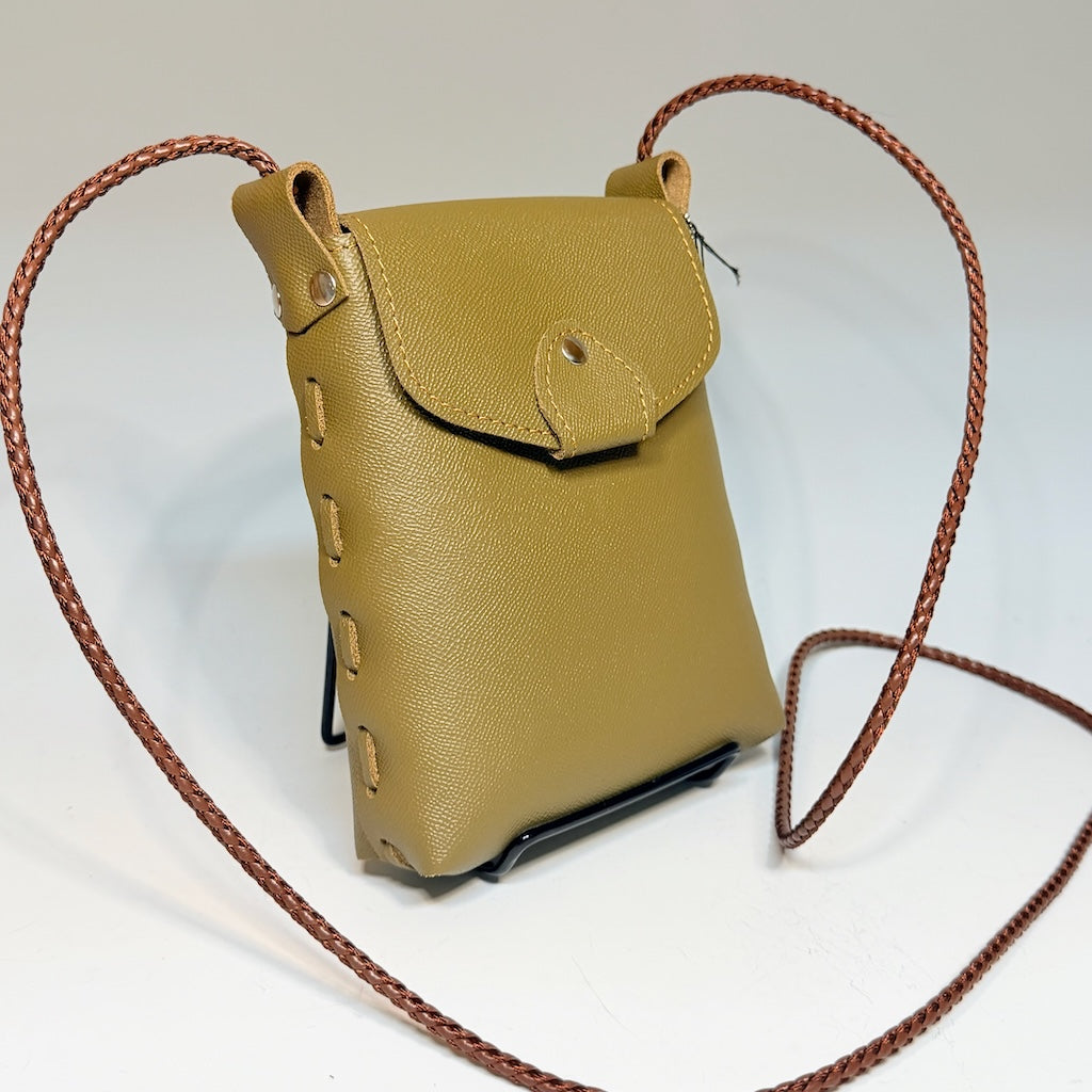 LODEN LEATHER PHONE BAG WITH FLAP CLOSURE - II356L1
