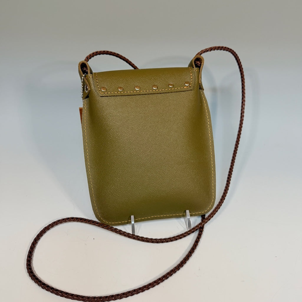 LODEN LEATHER PHONE BAG WITH FLAP TOP - II357