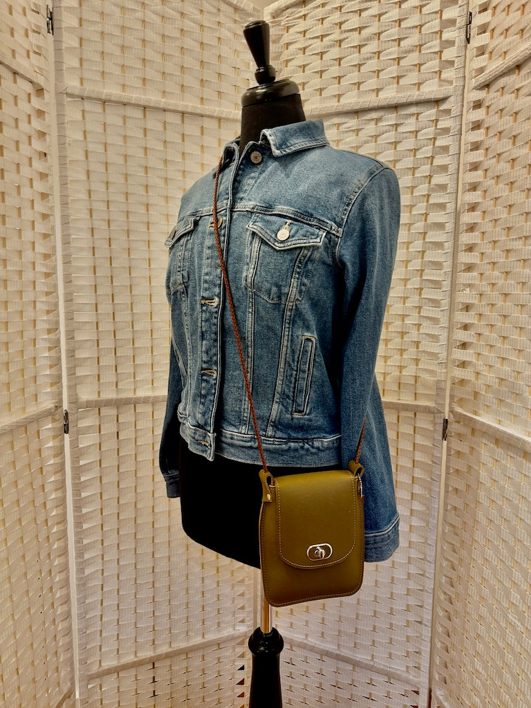 LODEN LEATHER PHONE BAG WITH FLAP TOP - II357