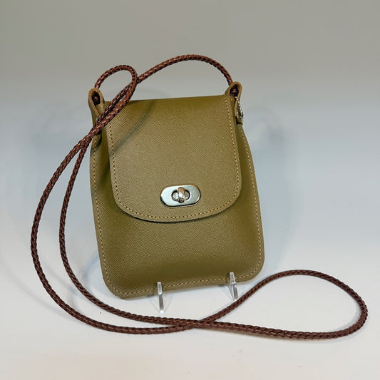 LODEN LEATHER PHONE BAG WITH FLAP TOP - II357
