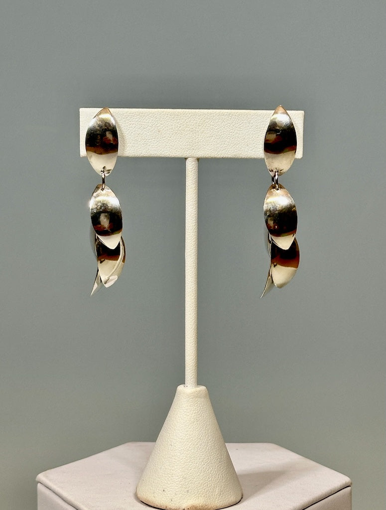 Petal Brushed Sterling Silver Earrings MB132E