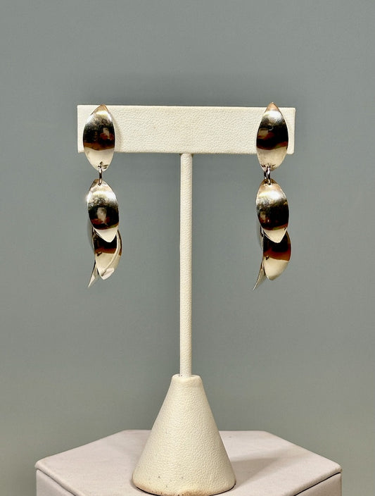 Petal Brushed Sterling Silver Earrings MB132E