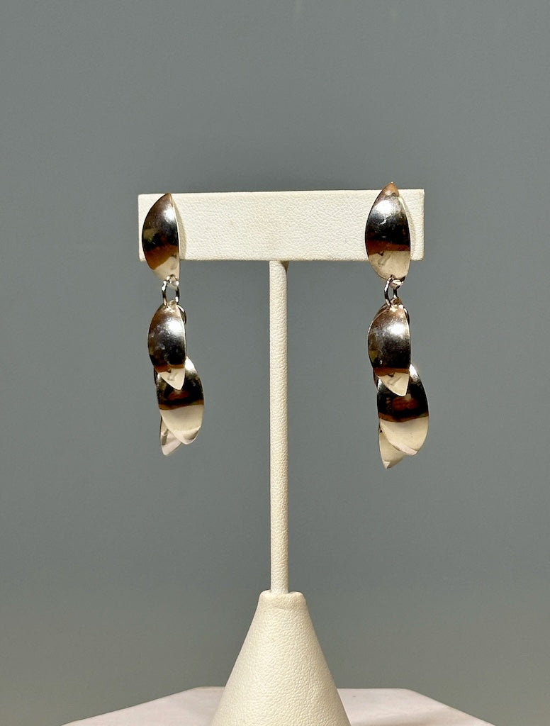 Petal Brushed Sterling Silver Earrings MB132E