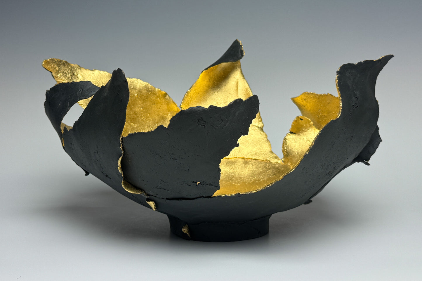 "IGNITED" PORCELAIN CERAMIC SCULPTURE WITH 23.75 KT GOLD LEAF