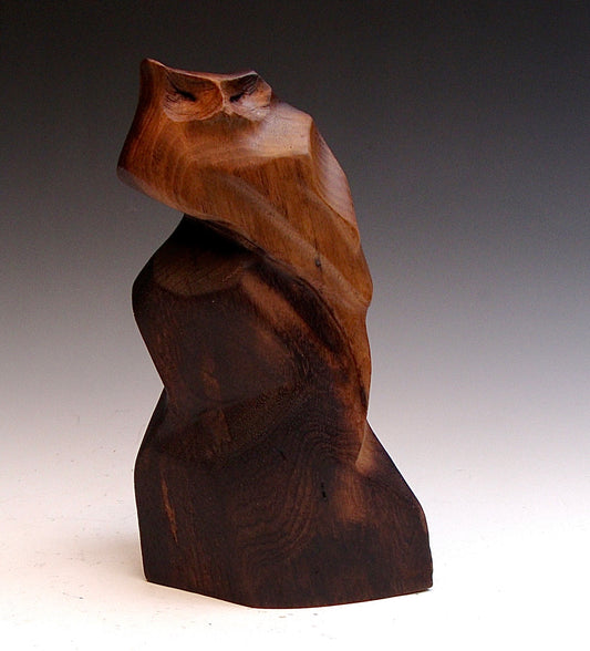 "IMMORTAL LOVE" HAND CARVED BLACK WALNUT SCULPTURE