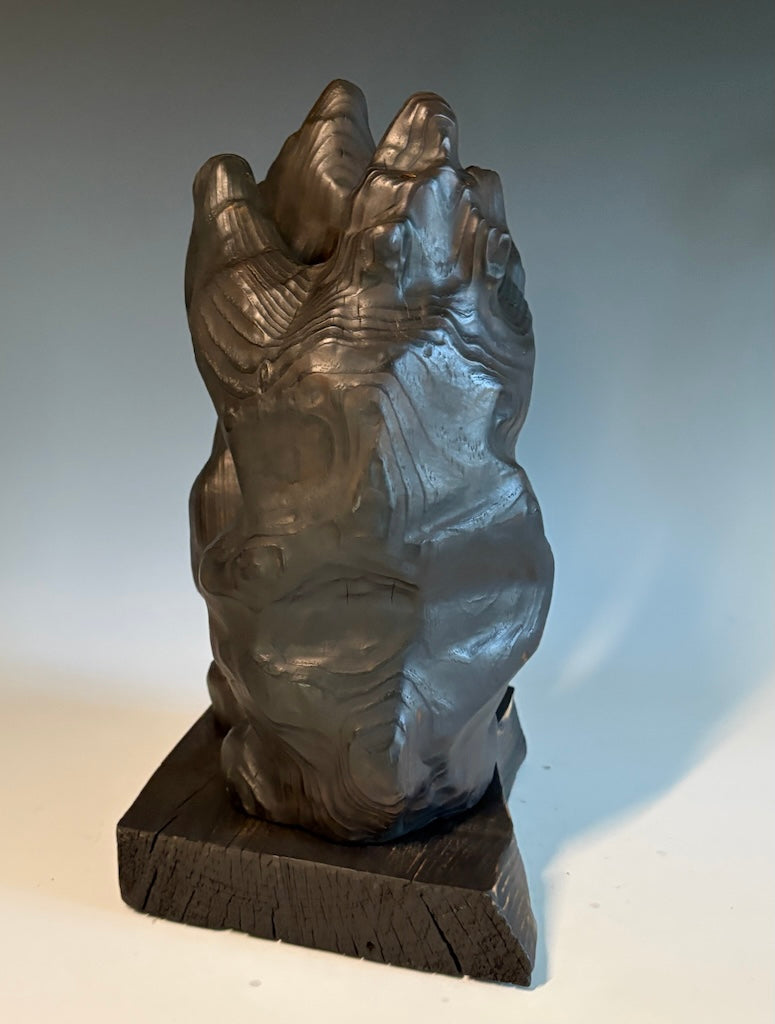 "IT TAKES TWO" WHITE PINE HAND CARVED WOOD SCULPTURE