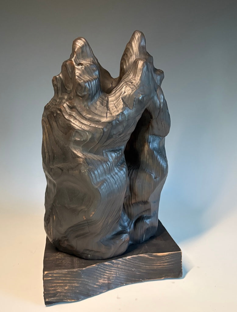 "IT TAKES TWO" WHITE PINE HAND CARVED WOOD SCULPTURE