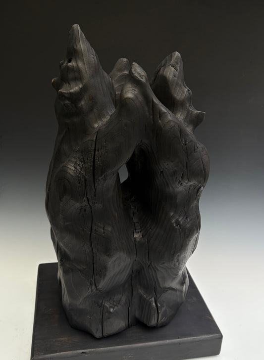 "IT TAKES TWO II" HAND CARVED WHITE PINE SCULPTURE