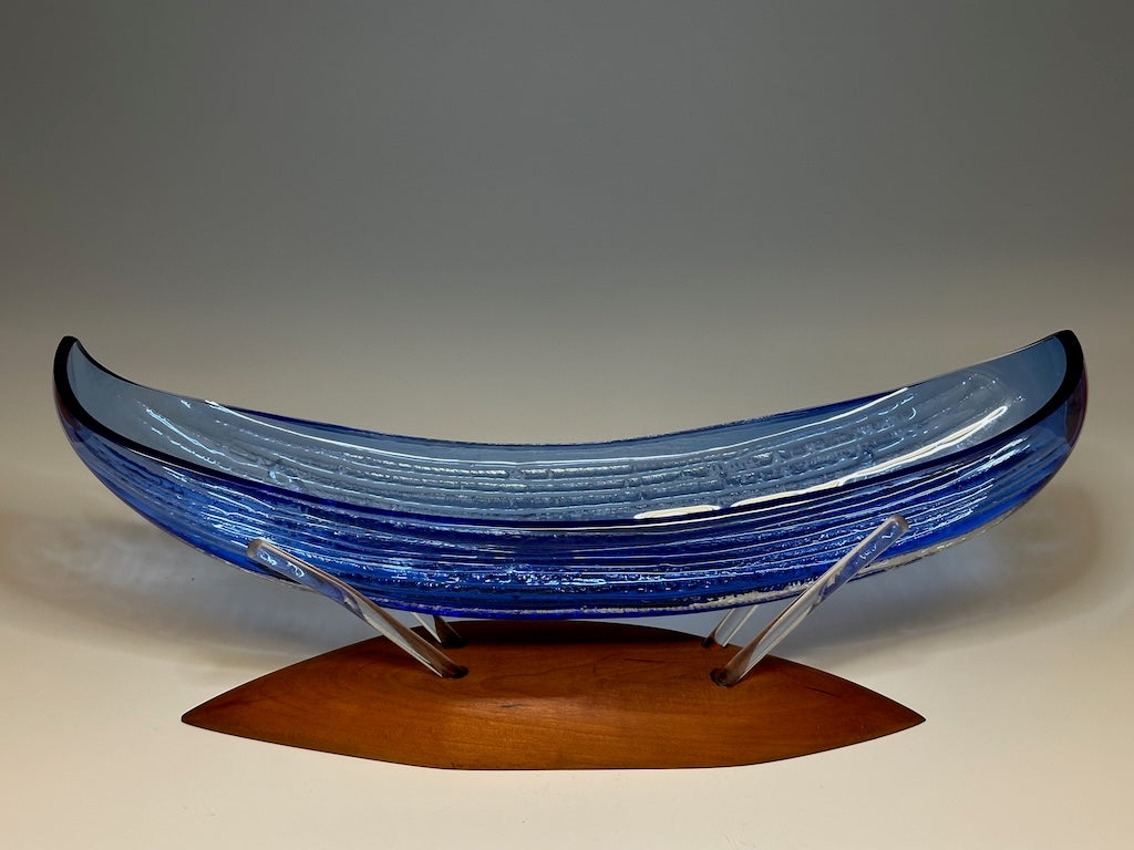 BLUE BOAT GLASS BOWL SCULPTURE