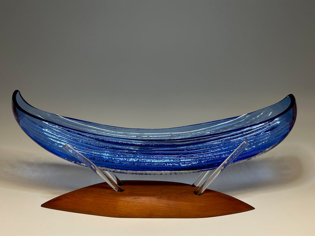 BLUE BOAT GLASS BOWL SCULPTURE