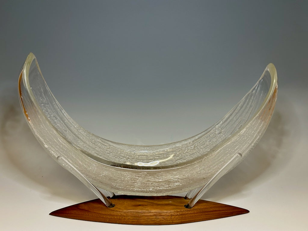 CLEAR BOAT GLASS BOWL SCULPTURE