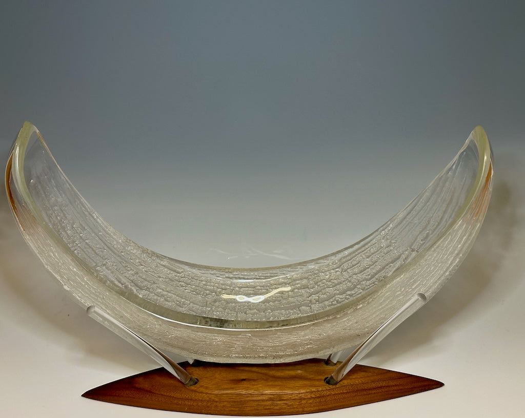 CLEAR BOAT GLASS BOWL SCULPTURE